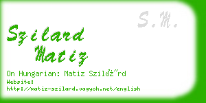 szilard matiz business card